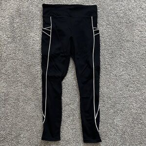 Fabletics Kids Black Leggings with White Accents